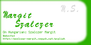 margit szalczer business card